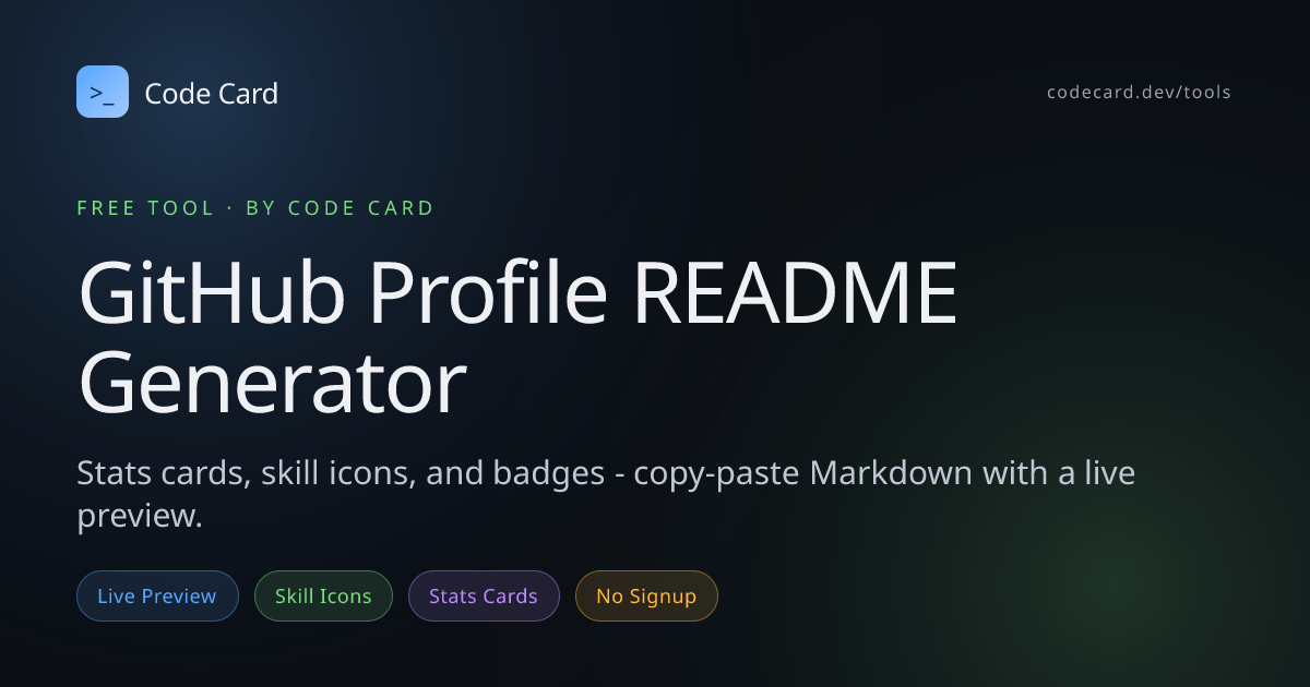 Free GitHub Profile README Generator - Build a Stunning GitHub Bio in ...