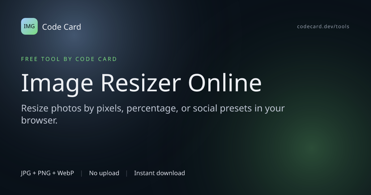 Free Image Resizer Online - Resize Photos Instantly | Code Card